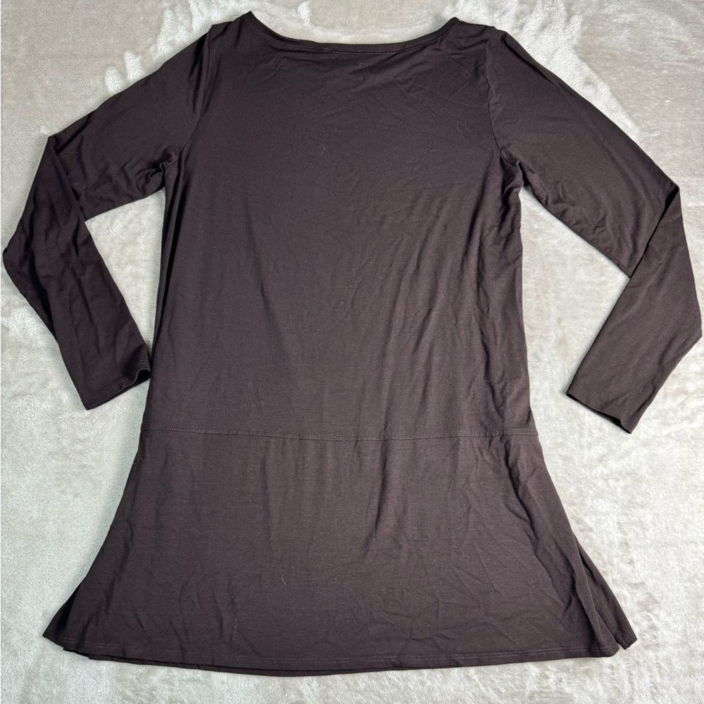 Eileen Fisher Tunic Long Top‎ Blouse Medium Rye Brown - Picture 5 of 9
